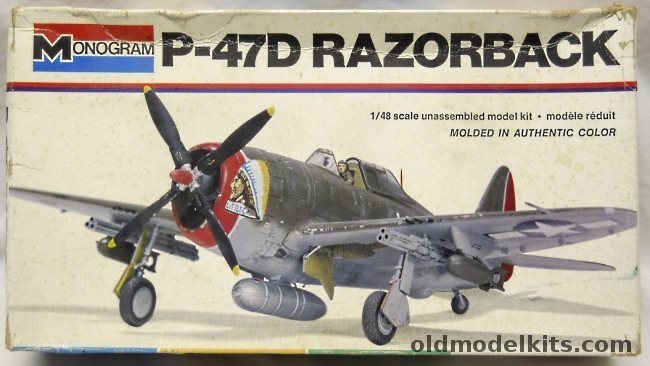 Monogram 1/48 P-47D Razorback Thunderbolt - White Box Issue, 5302 plastic model kit